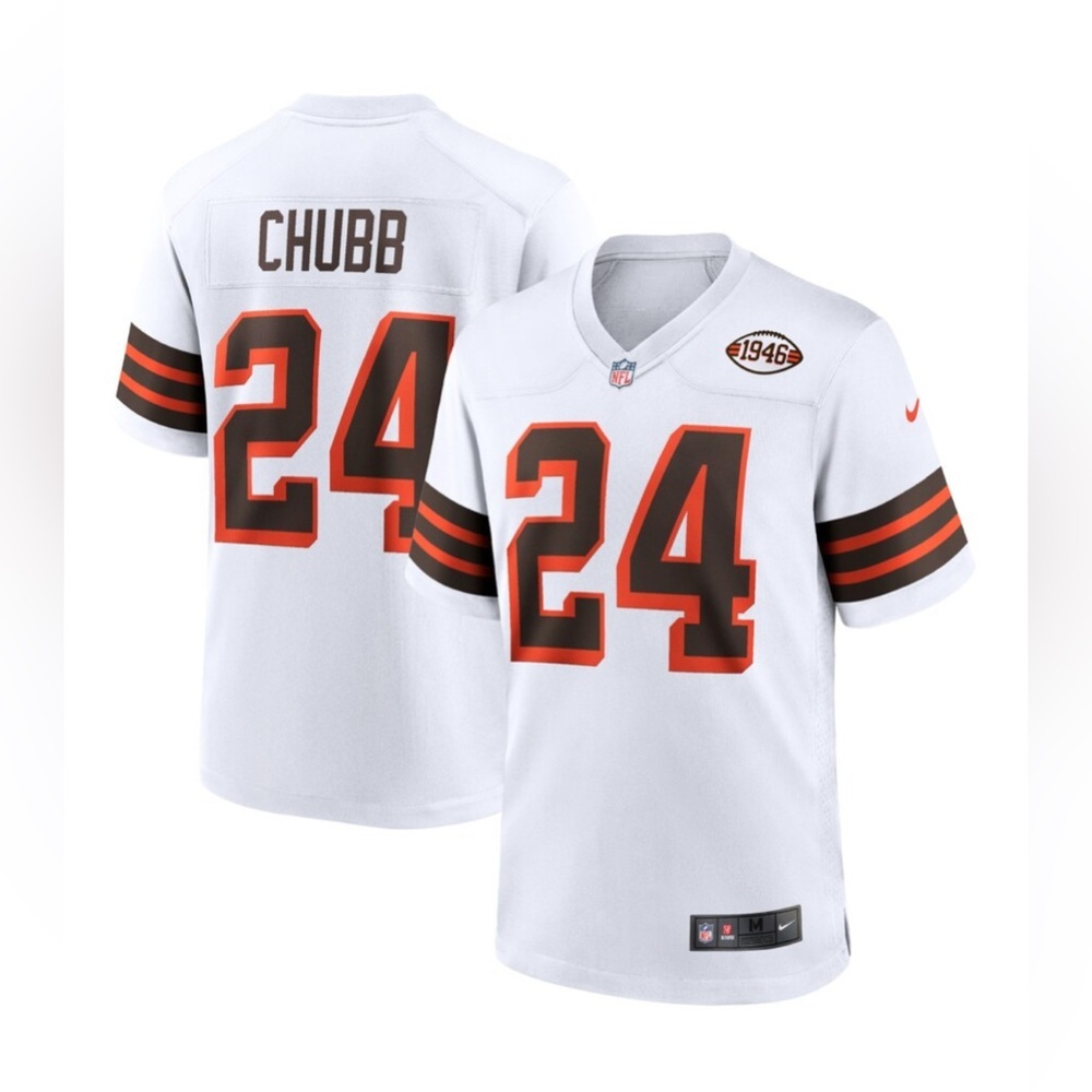 Cleveland Browns Nick Chubb‎ 24 Nike 1946 Collection On Field NFL Jersey C10